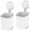 Powerful Suction Toothbrush Holder, Removable Drill-Free Wall Shower Holder by LEVERLOC