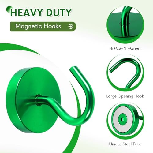 Neosmuk Magnetic Hooks Large Opening, 80lb+ Cruise Hooks, 6 Pack - Image 6