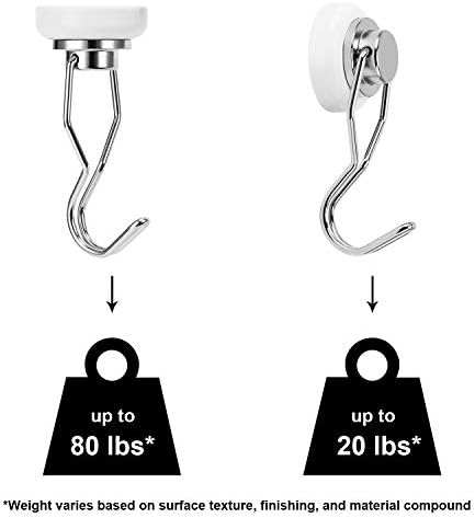 Ant Mag Swivel Magnetic Hooks 80lbs White 4 Pack - Image 4