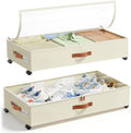 LAMU Under Bed Storage with Wheels, 2 Pack Under Bed Storage Containers with by YourHome-OrganizationHelper