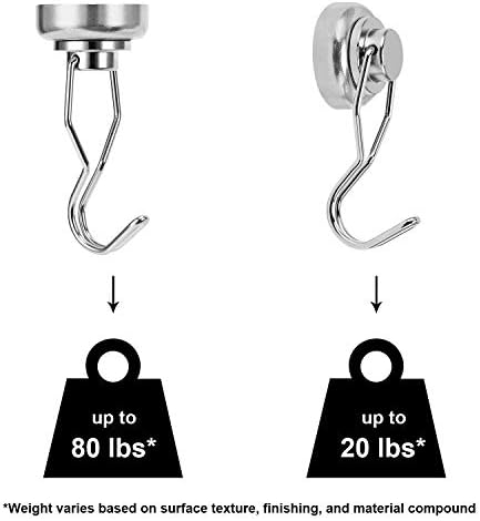 Ant Mag Swivel Magnetic Hooks 80lbs Silver 4 Pack - Image 4