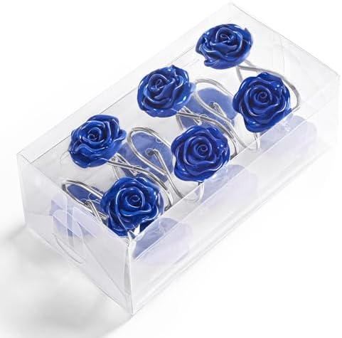 Cute Rose Floral Shower Curtain Hooks Rings - Image 2