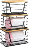 ALOCEO 3 Pack Stackable Storage Bins by ALOCEOWallHooksAdhesive