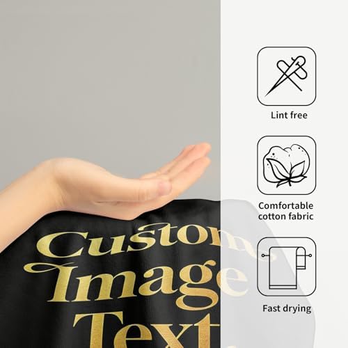 Custom Photo Hand Towel Set of 2, Personalized Text/Image/Photo Printed Towels - Image 4