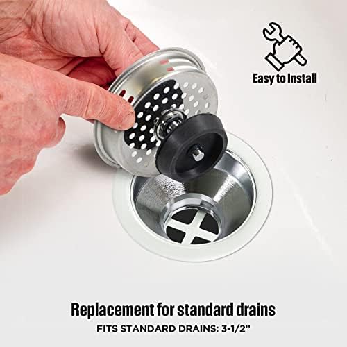 HIGHCRAFT 9843-2 Stainless Steel Kitchen Sink Strainer Basket Replacement - Image 4