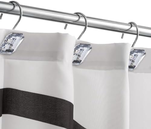 J&V TEXTILES Shower Curtain Hooks Rings, Rust Resistant Metal Double Glide - Image 4