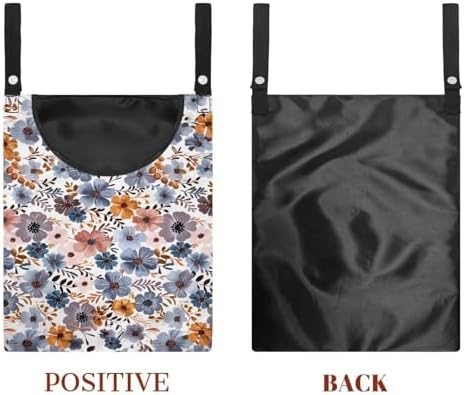 Blue Flowers Clothespin Organizer Bag Hanging Laundry Bag Portable Clothespin - Image 7