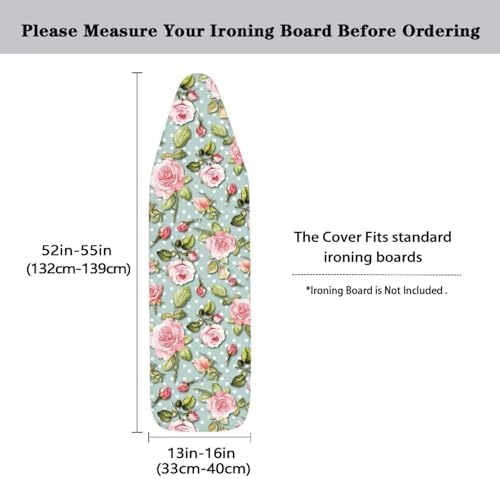Pink Rose Ironing Board Cover Pad Cover Scorch Stain Resistant Ironing Board - Image 5