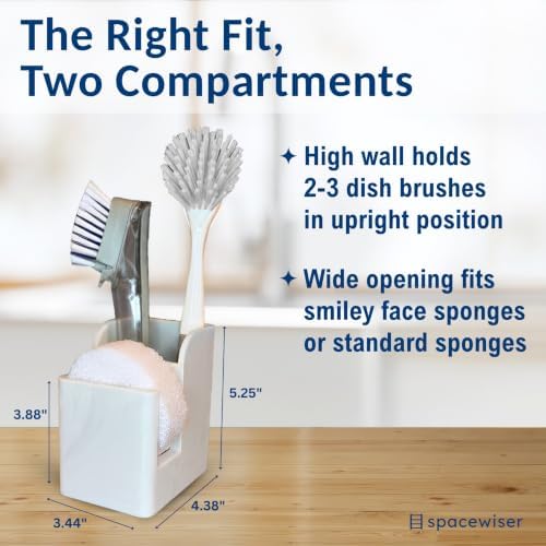 Spacewiser Silicone Sink Caddy – Sponge Dish Brush Holder - Image 4
