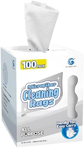 GLIMGLINT Microfiber Cleaning Cloth 100 Pack, Reusable Paper Towels 11 x 9 by Unknown