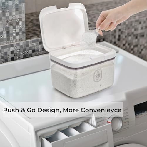 Tlence 94 OZ/2.8L Laundry Pods Container, One-Press Lid Laundry Powder Holder - Image 6