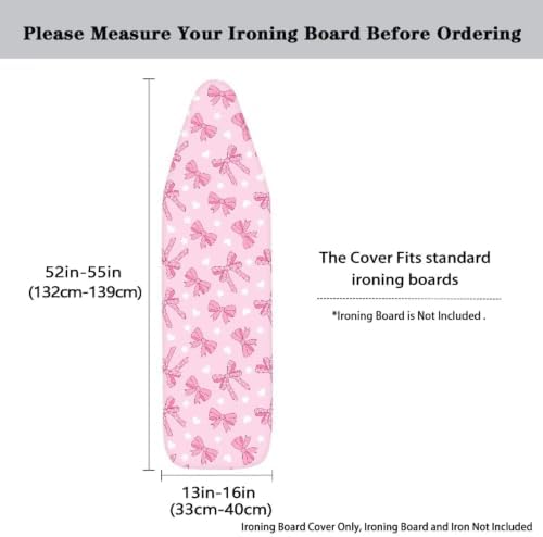 Pink Bow Ironing Board Covers Standard Stylish Washable Ironing Board Protector - Image 5