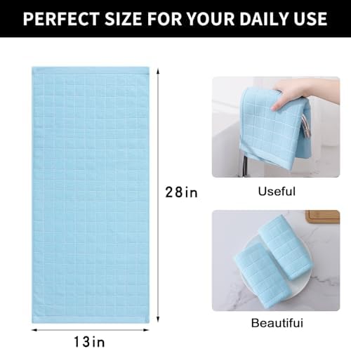 Homaxy 100% Cotton Terry Kitchen Towels, 8 Pack, Sky Blue - Image 5