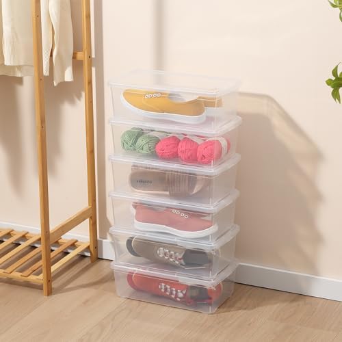 12 Pack 6Qt Shoe Storage Box Clear Plastic Storage box - Image 4