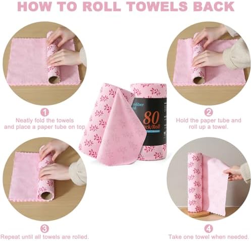 Microfiber Cleaning Cloth Roll, 80 Pack Cleaning Towels, Lint Free Rags Paper - Image 6
