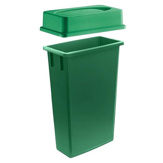 3 pack 23 Gallon Waste Bin with Swing Lid, Heavy-Duty Trash Can, Slim Rectangular Garbage Bin, Durable Waste Container, Recycling Bin, Plastic Wastebasket for Kitchen, Garage, Restaurants, Office