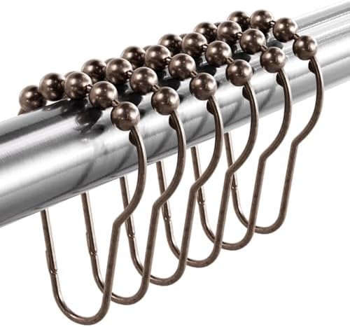 Titanker Shower Curtain Hooks Rings, Rust-Resistant Metal Shower Curtain Hooks by Titanker