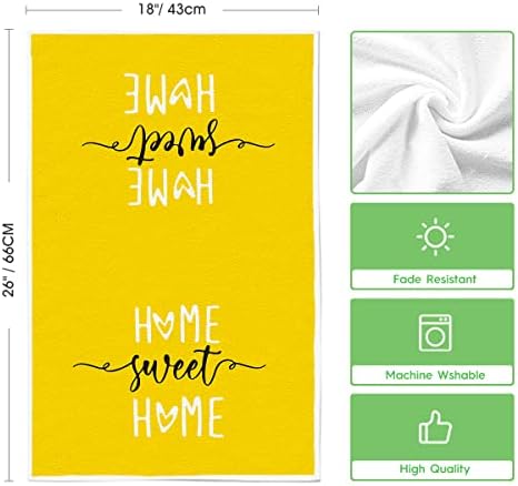 Artoid Mode Yellow Stripes Home Sweet Home Boho Summer Kitchen Towels Dish - Image 6