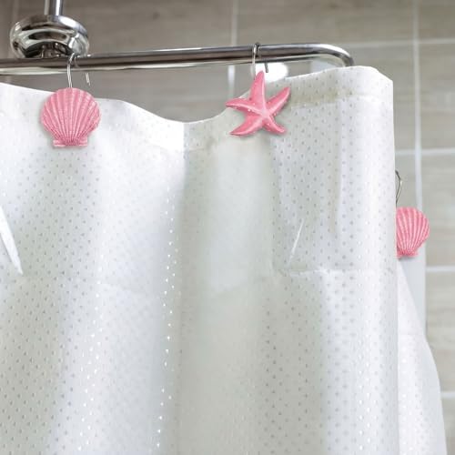Sliner 12 Pcs Seashell Shower Curtain Hooks Decorative Shower Curtain Hooks - Image 6