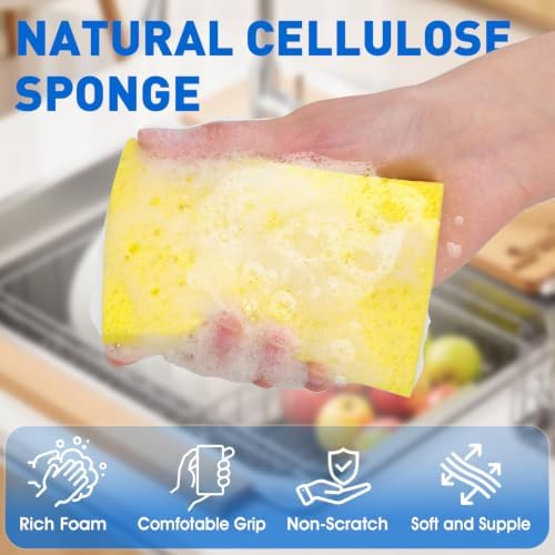 60 Pack Kitchen Sponges Cellulose Sponges Bulk - Image 3