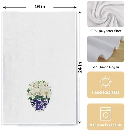 Chinoiserie Vase Kitchen Tea Towel Set of 2 - Image 5
