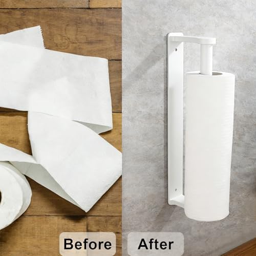 MONEER Kitchen Roll Holder Under Cabinet, Paper Towel Holder, Aluminum Alloy - Image 4