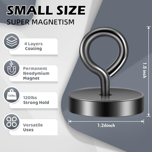 Neosmuk Magnetic Eye Bolt Hooks, 130lb Cruise Cabin Hooks - Image 6