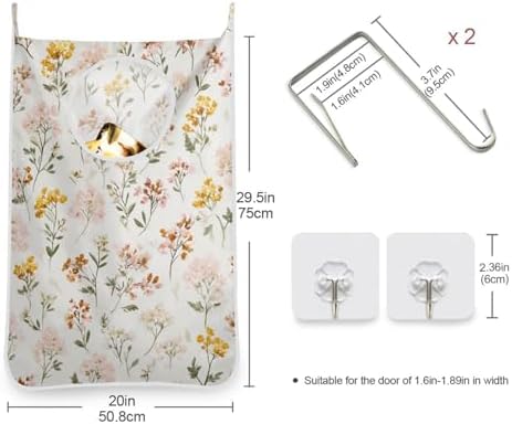 Hanging Laundry Hamper Bag Over the Door Laundry Hamper Wall Hamper Large Dirty - Image 3