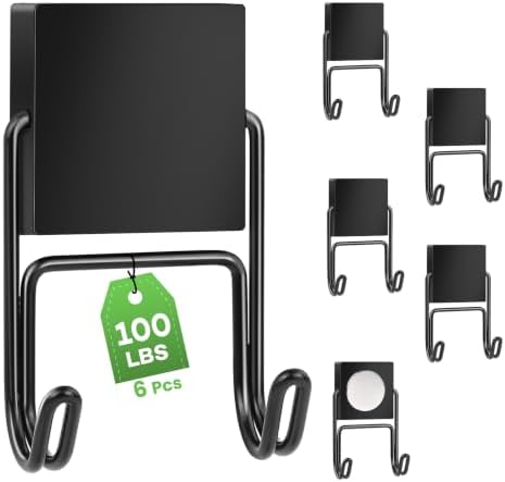 MIKEDE Magnetic Hooks 6Pcs 100lbs Magnet Hook Cruise Essentials Black by MIKEDE
