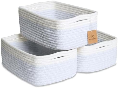 NaturalCozy 11.8"x8"x4.5” Rectangle Storage Baskets by NaturalCozy