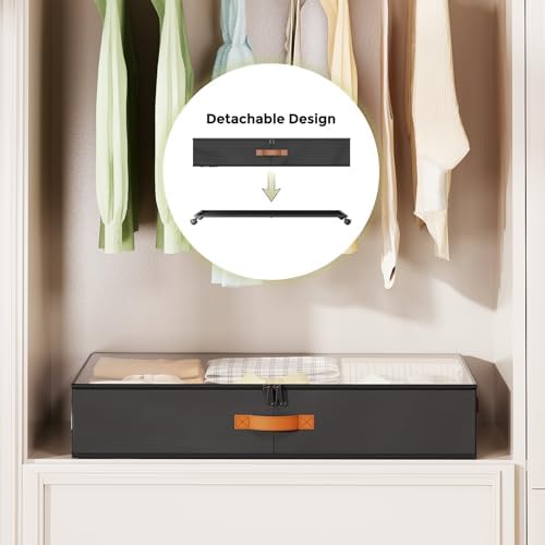 LAMU Under Bed Storage with Wheels, 2 Pack Under Bed Storage Containers with - Image 5