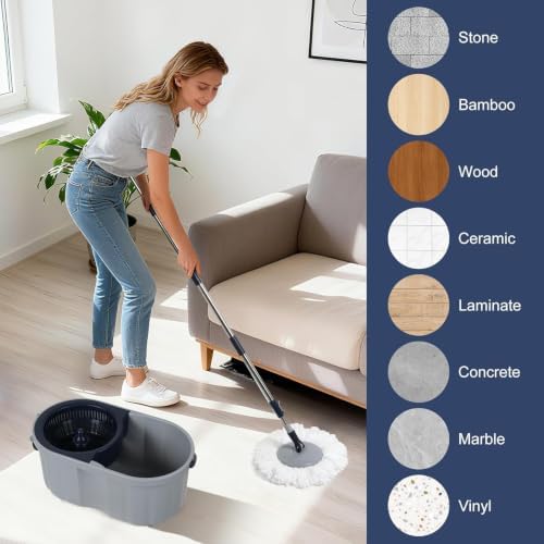 Spin Mop Bucket Set 3 Refills Best Mops - Image 7