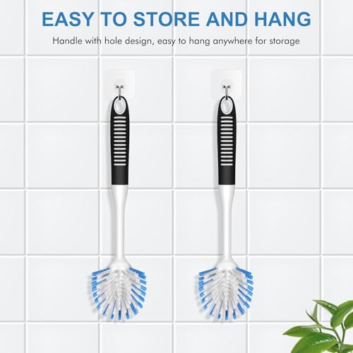 SetSail Dish Brush with Handle, 3 Pack Stiff Bristles Dish Scrubber - Image 3