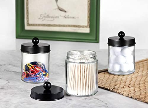 Amolliar Apothecary Jar Qtip Holder w/Metal Lid Glass - Image 6