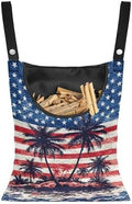 American Flag Clothes Pin Bag to Hang On Line Palm Tree Reusable Clothespin by CREAMIC