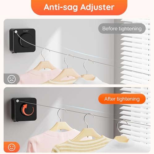 Retractable Clothesline Indoor, Non-Sagging Outdoors Clothesline Retracting - Image 4