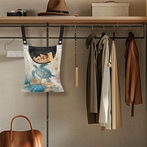 Blue Sea Turtle Clothespin Bag - Image 5