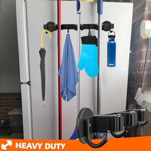 MUTUACTOR Magnetic Broom Holder, Anti-slip Heavy Duty Broom and Mop Hanger - Image 4