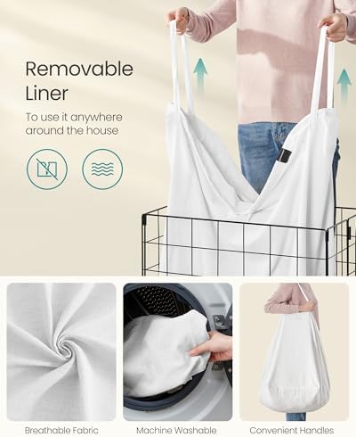 SONGMICS Laundry Hamper, Collapsible, 34.3 Gal. - Image 4