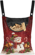 Red Snowman Clothes Pin Bags Christmas Clothespin Bag Holder Clothespin Holder by CREAMIC