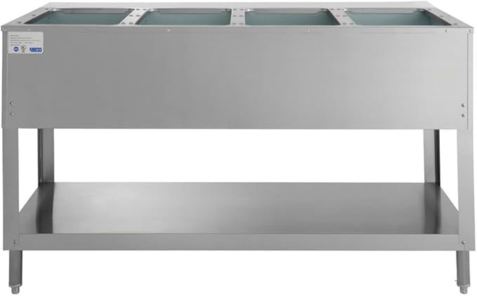 Kratos Commercial Electric Steam Table, 4 Well Stationary Hot Food Table, NSF Certified Food Warmer, 240V, 3000W (28W-112)