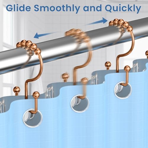Rose Gold Shower Curtain Hooks Double Sided - Image 5
