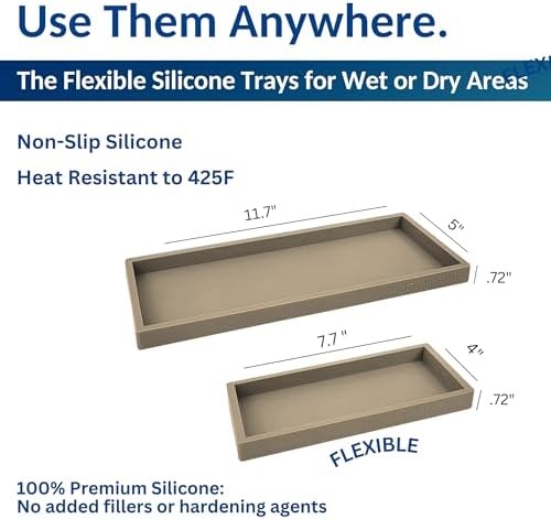 Spacewiser Countertop & Vanity Silicone Tray – 2 PC Set - Image 3