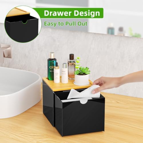 VITVITI Drawer Disposable Face Towel Holder Box, Acrylic Storage - Image 2