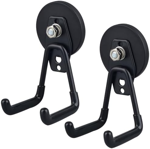 MUTUACTOR Heavy Duty Magnetic Hook, Magnetic Mount Garage Double Utility Hooks by MUTUACTOR