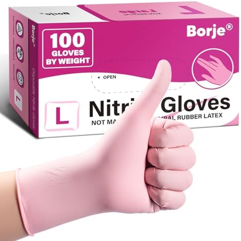 Borje Pink Nitrile Gloves by Borje