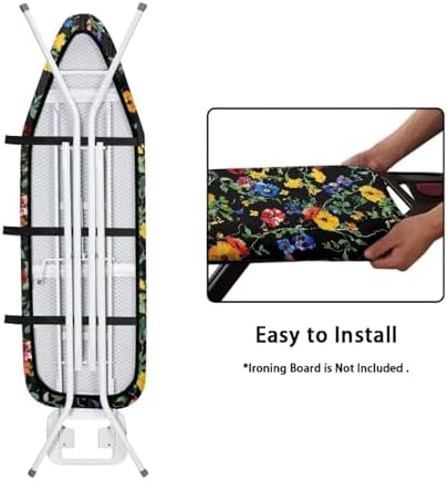 Floral Ironing Board Cover and Pad, Smooth Iron Board Cover, Stain Resistant - Image 4