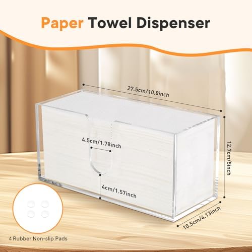 Acrylic Paper Towel Dispenser, Paper Towel Holder Countertop Clear Multi - Image 3