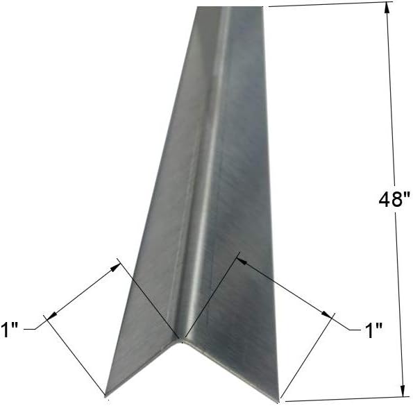 Brushed 304 Stainless Steel Corner Guards, 48" Wall Protectors, 20ga & 16ga, Available in 1/2" to 4", Multi-Pack Options (1, 2, 5, or 10) (10, 1 x 1, 20ga, No Hug Edges)