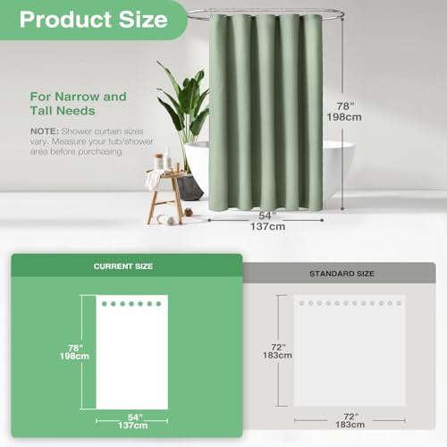 Dynamene Stall Waffle Shower Curtain 256 GSM Heavy Fabric 54x78 Sage Green - Image 2